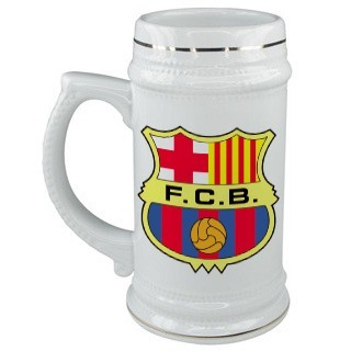 Пивная керамическая кружка с логотипом Барселона